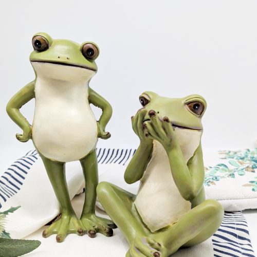Sitting Green Frog Ornament Figurine