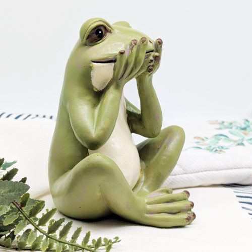 Sitting Green Frog Ornament Figurine