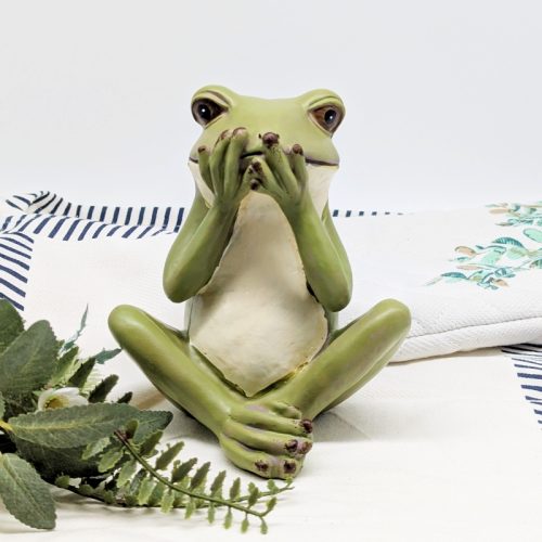 Sitting Green Frog Ornament Figurine