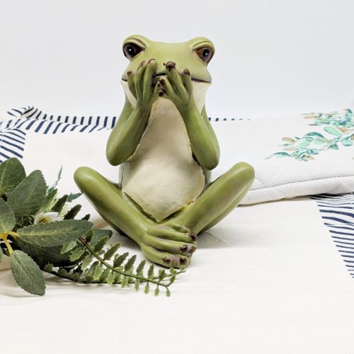 Sitting Green Frog Ornament Figurine