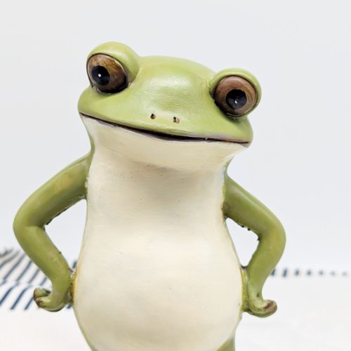Standing Green Frog Ornament Figurine