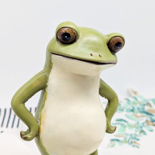 Standing Green Frog Ornament Figurine