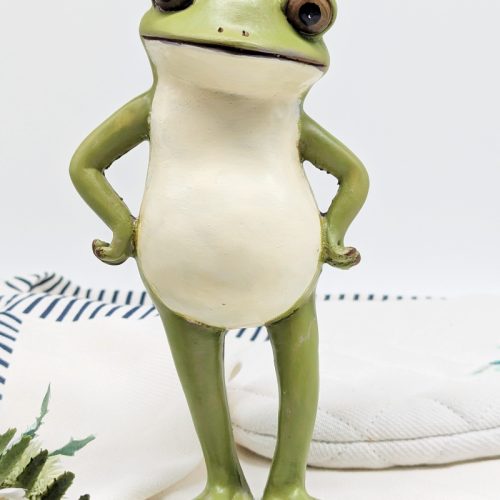 Standing Green Frog Ornament Figurine