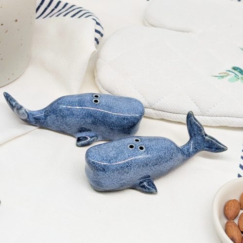 Swimming Whale Salt Pepper Shaker Set