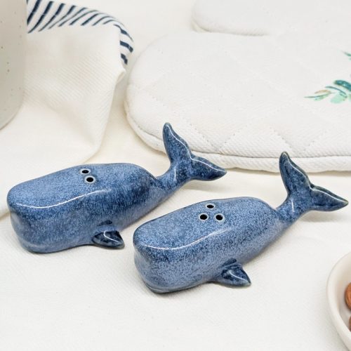 Swimming Whale Salt Pepper Shaker Set