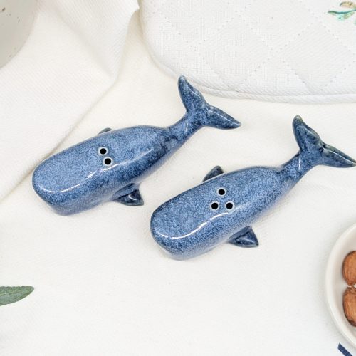 Swimming Whale Salt Pepper Shaker Set