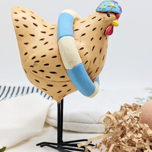 Swimming Lifeguard Chicken Figurine