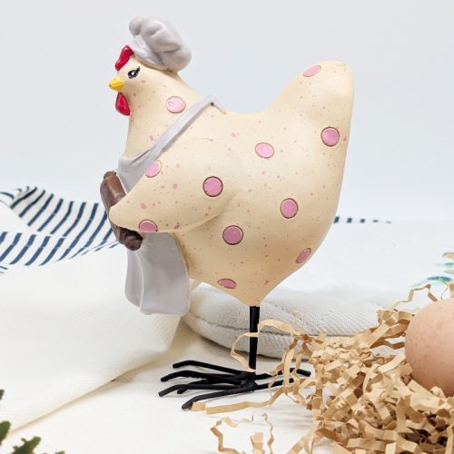 Chef Hat Baking Chicken Figurine