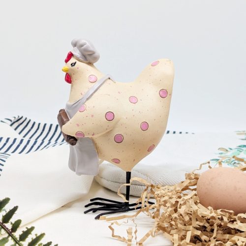 Chef Hat Baking Chicken Figurine