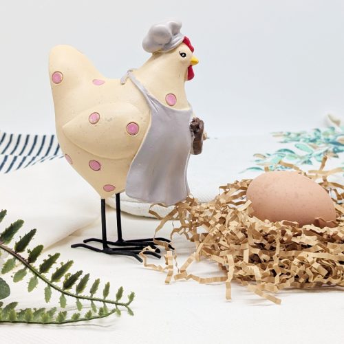 Chef Hat Baking Chicken Figurine