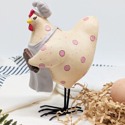 Chef Hat Baking Chicken Figurine