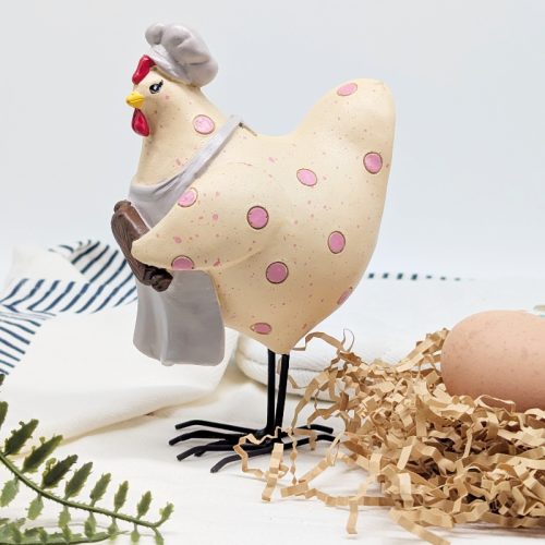 Chef Hat Baking Chicken Figurine