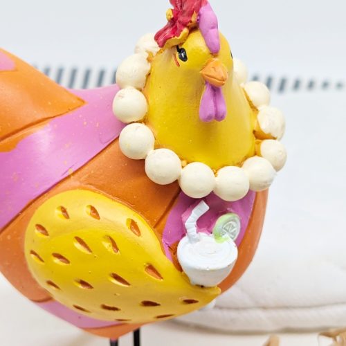Pearly Party Chicken Figurine