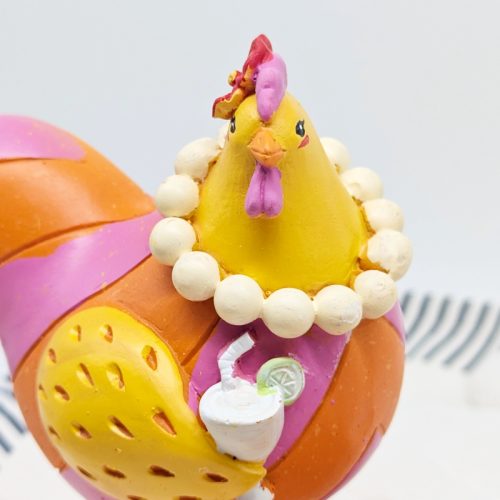 Pearly Party Chicken Figurine