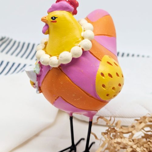 Pearly Party Chicken Figurine