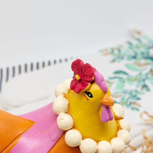 Pearly Party Chicken Figurine