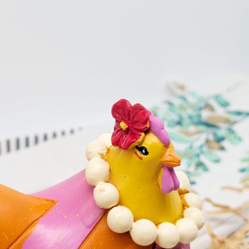 Pearly Party Chicken Figurine