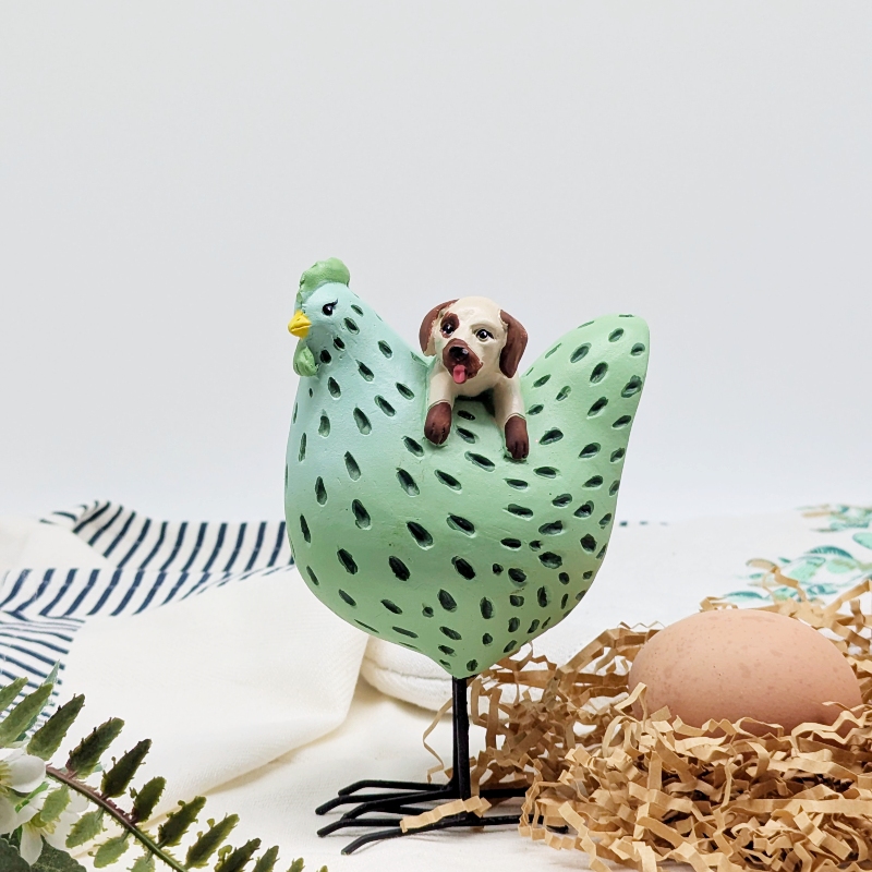 PXL_20251106_001406095 Hanging Dog Chicken Figurine