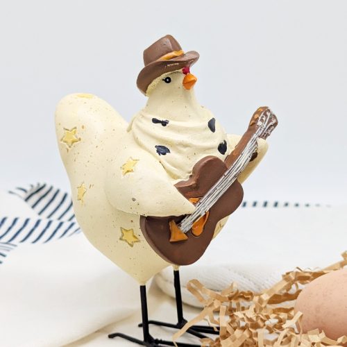 Musical Cowboy Chicken Figurine
