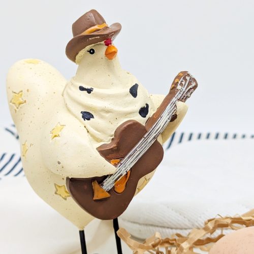 Musical Cowboy Chicken Figurine