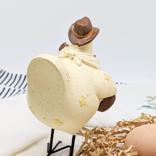 Musical Cowboy Chicken Figurine