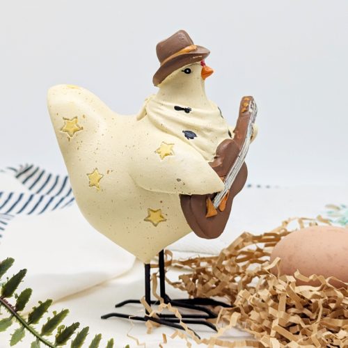 Musical Cowboy Chicken Figurine