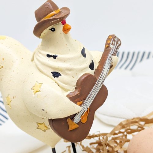 Musical Cowboy Chicken Figurine