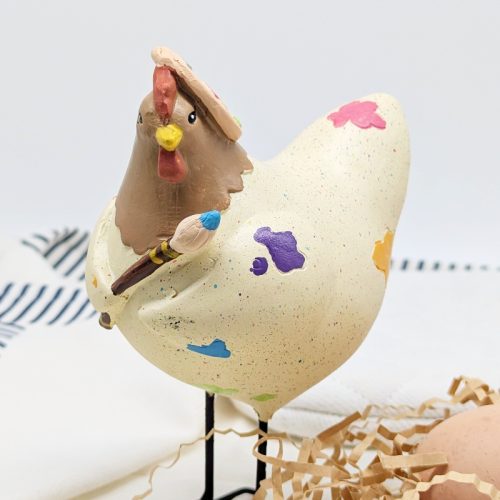 Creative Painter Chicken Figurine