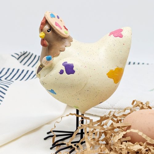 Creative Painter Chicken Figurine