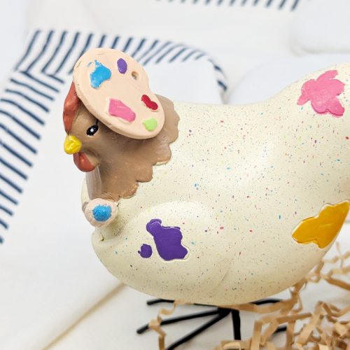 Creative Painter Chicken Figurine