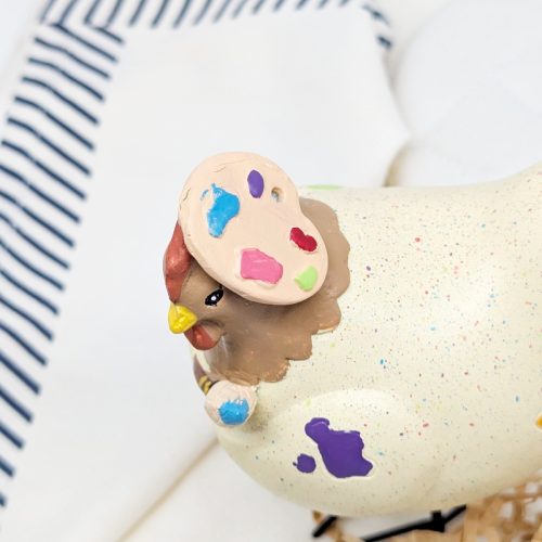 Creative Painter Chicken Figurine