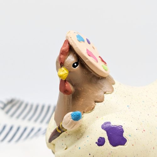 Creative Painter Chicken Figurine