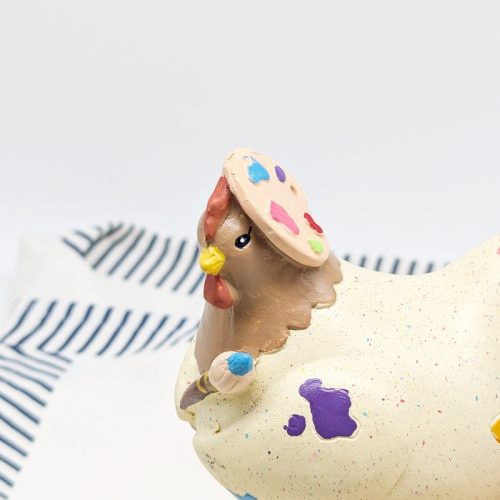 Creative Painter Chicken Figurine