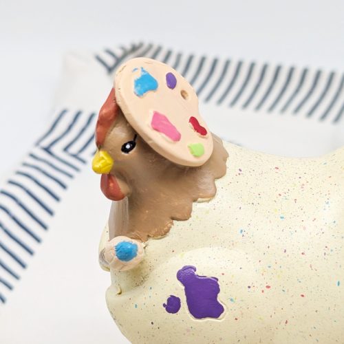 Creative Painter Chicken Figurine