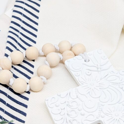 White Floral Embossed Cross Ornament