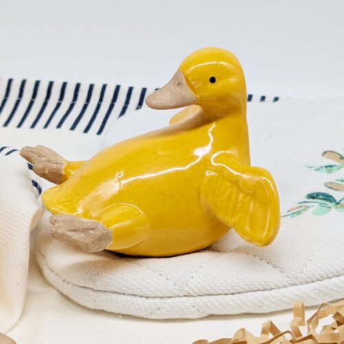 Yellow Ceramic Duck Ornament