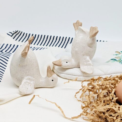 White Ceramic Duck Ornament