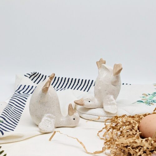 White Ceramic Duck Ornament