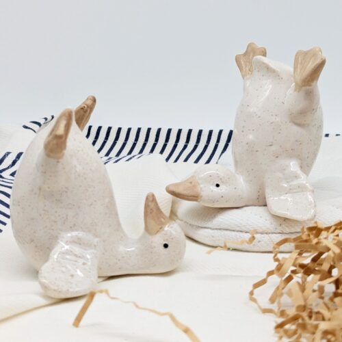 White Ceramic Duck Ornament