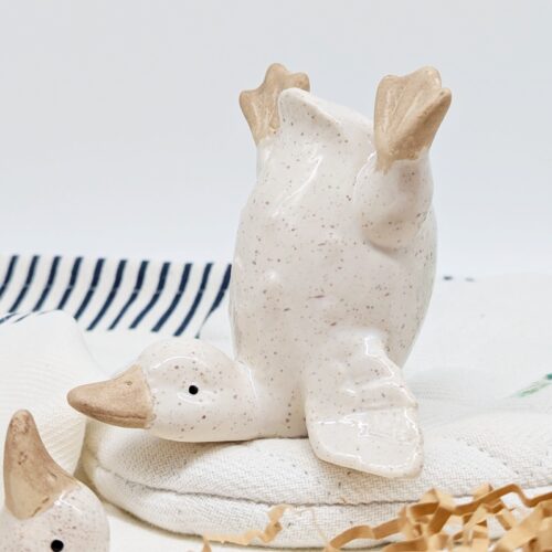 White Ceramic Duck Ornament