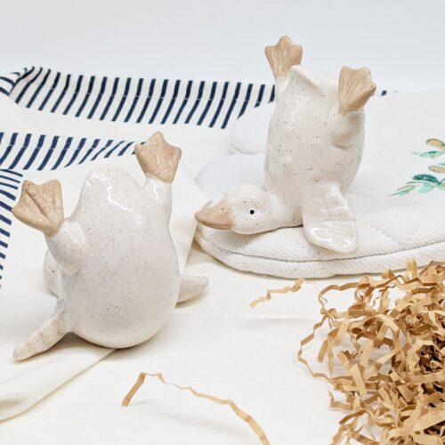 White Ceramic Duck Ornament