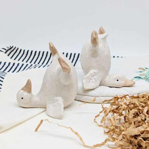 White Ceramic Duck Ornament