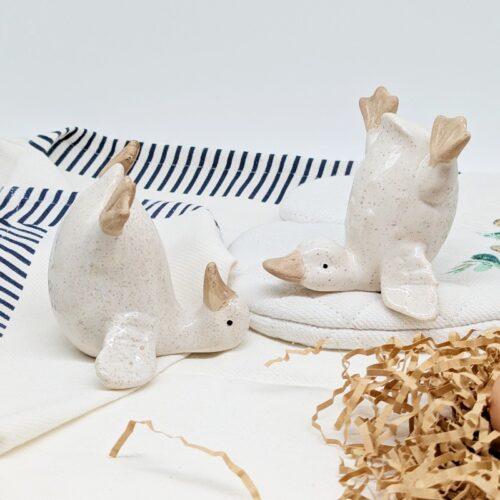 White Ceramic Duck Ornament