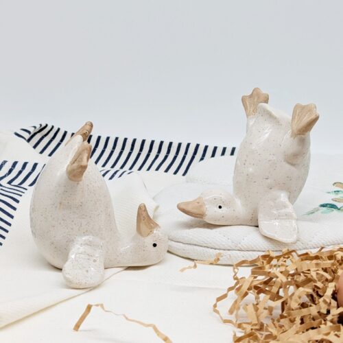 White Ceramic Duck Ornament