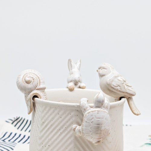 Milky White Bird Pot Hanger
