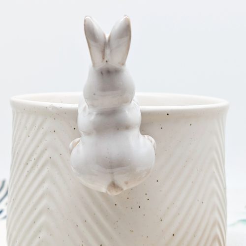 Milky White Rabbit Pot Hanger Sitter