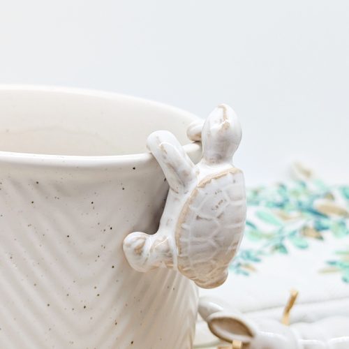 Milky White Turtle Pot Hanger Sitter