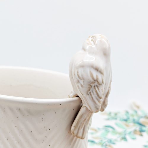 Milky White Bird Pot Hanger