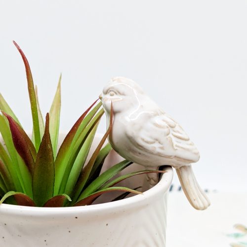 Milky White Bird Pot Hanger