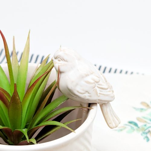 Milky White Bird Pot Hanger
